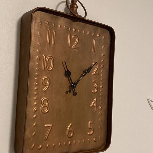 MID-WEST CBK GANZ Antique Copper Finish Embossed Wall Clock - Picture 1 of 5